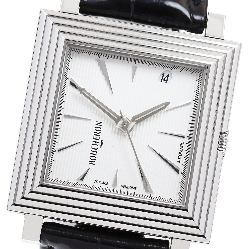 ブシュロン Boucheron WA011301 キャレ デイト 自動巻き メンズ 箱 保証書付き_938549