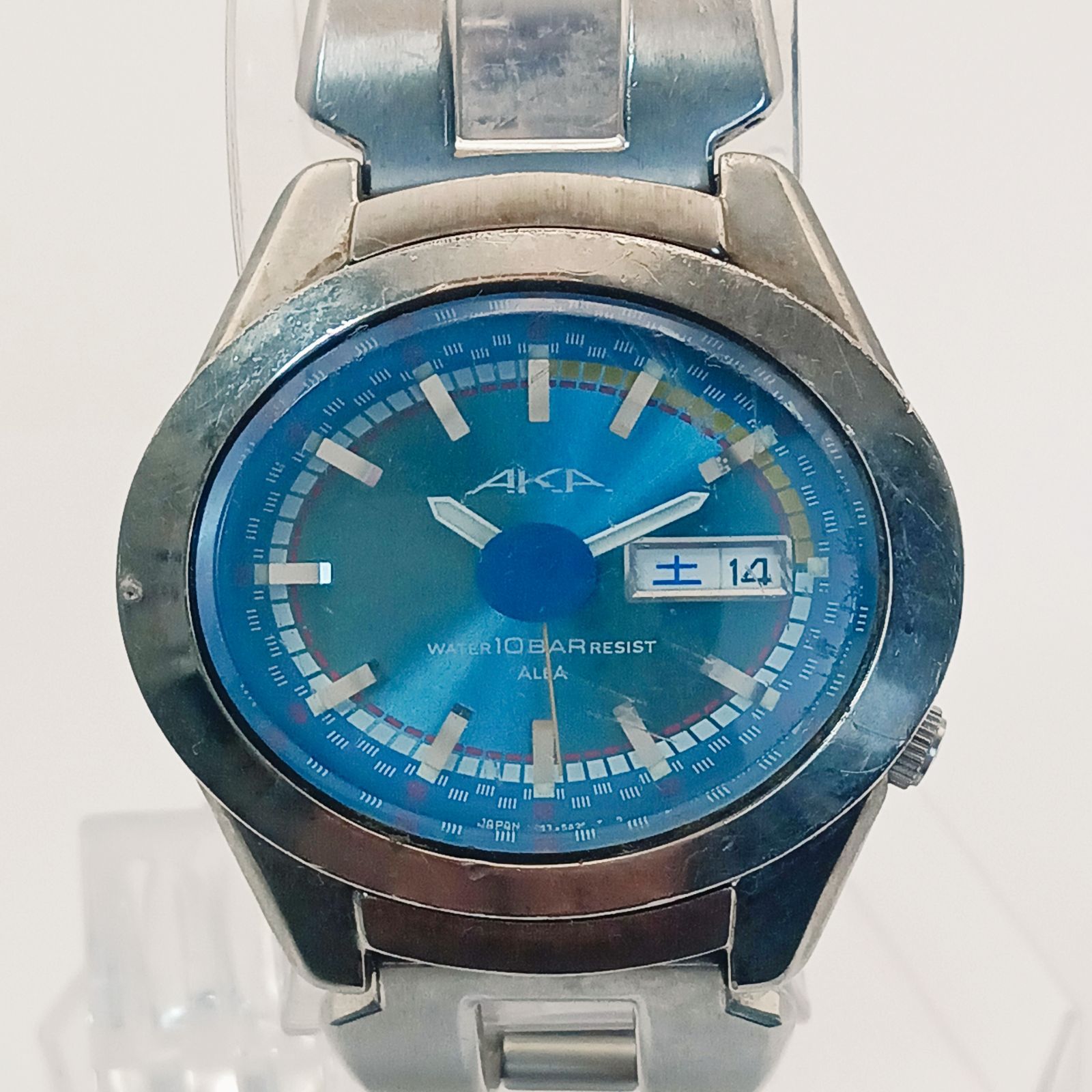 AKA Watch Seiko Silver Blue V743 【稼働 良品】0214-3 SEIKO ALBA 