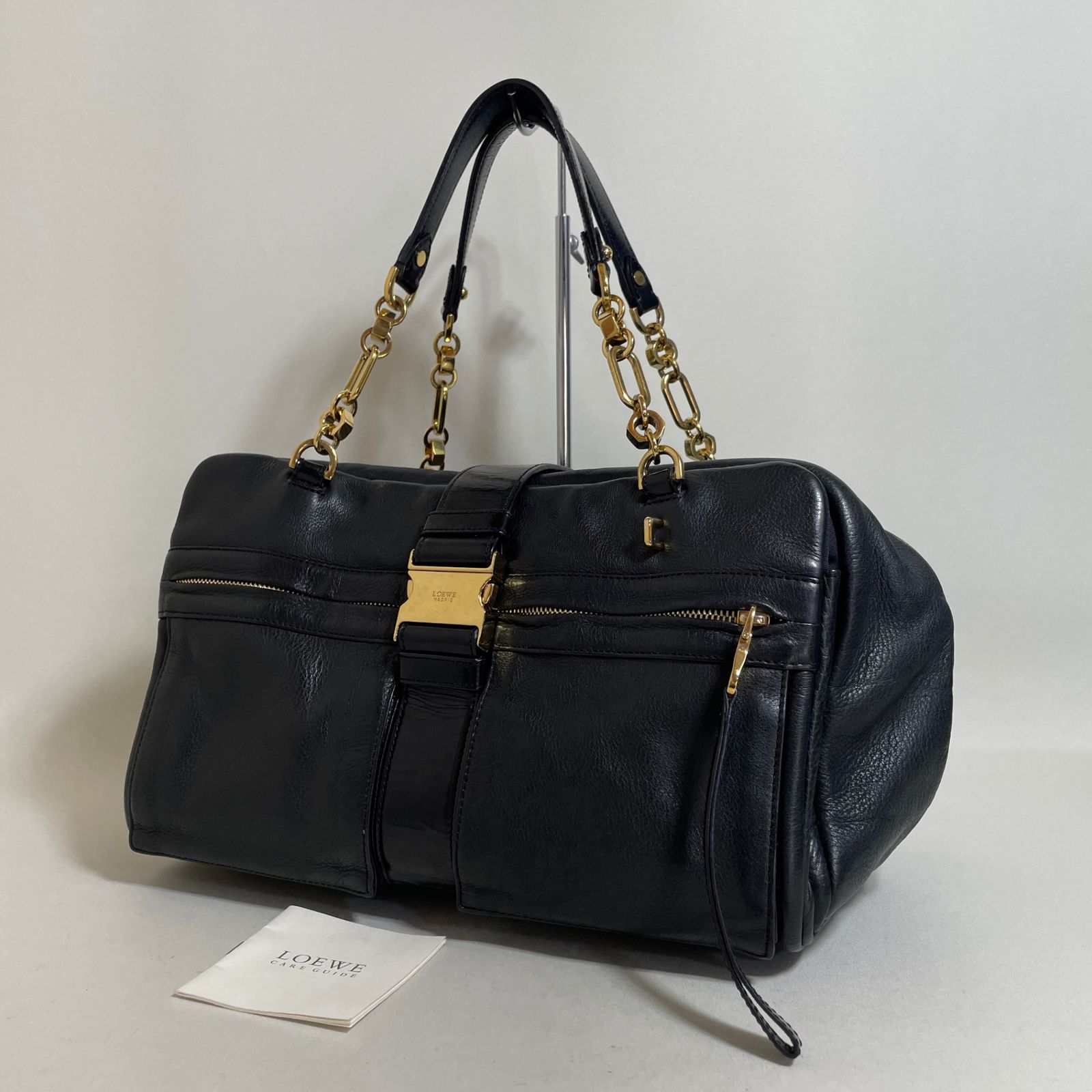 2602-5｜美品｜ロエベ ローラ ハンドバッグ レザー ブラック - メルカリ