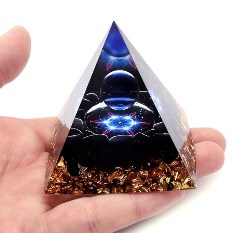 新品】 [GOLD STONE] オルゴナイト ピラミッド 置物 天然石