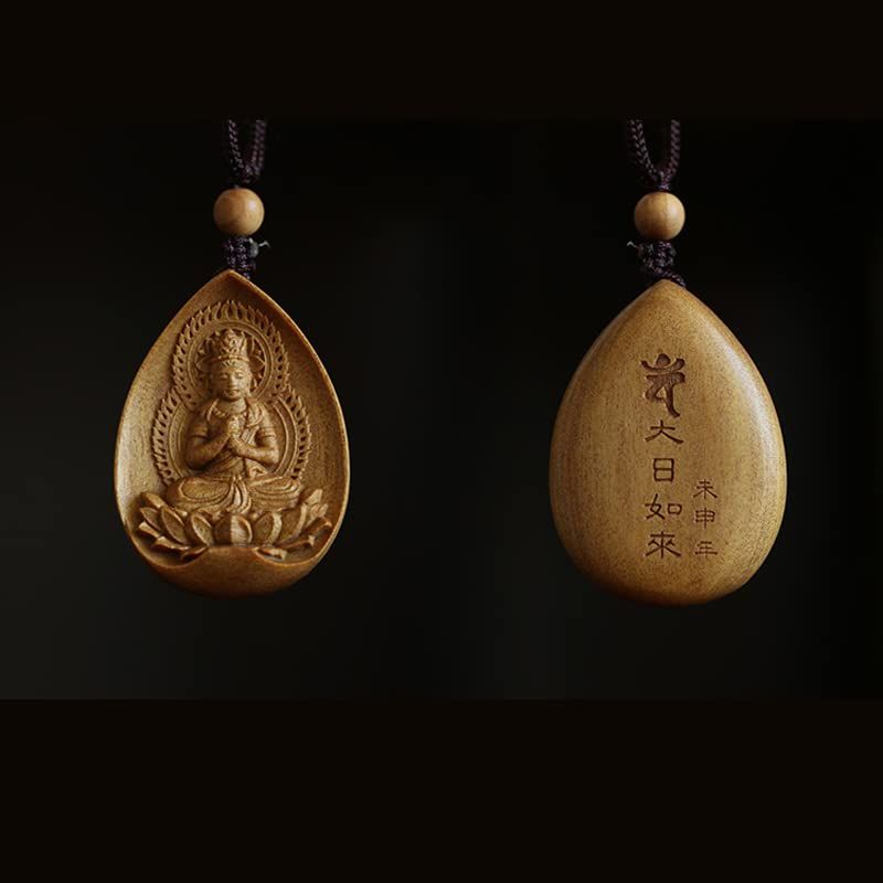 新品】 仏像【大日如来】 ペンダント ネックレス 木彫り