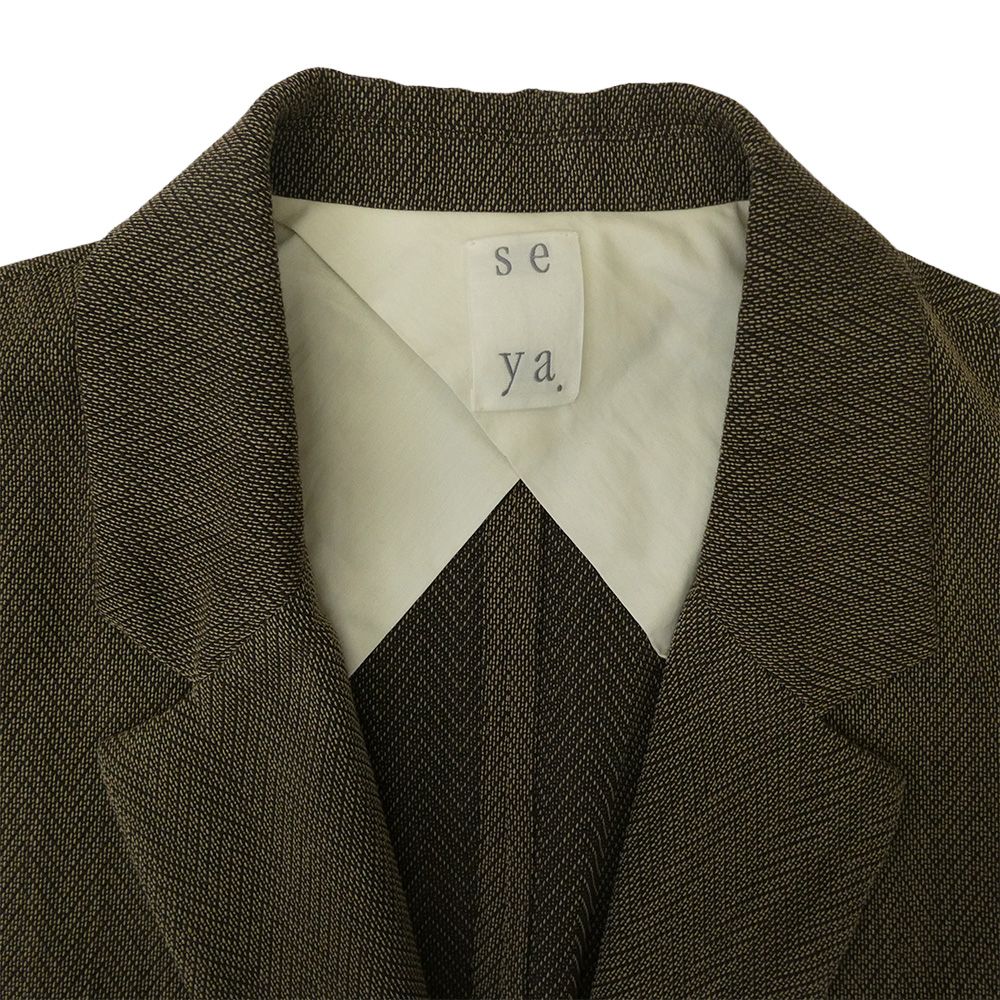 seya. セヤ SIWA TAILORED W JACKET TRAVEL PANTS ヘリンボーン