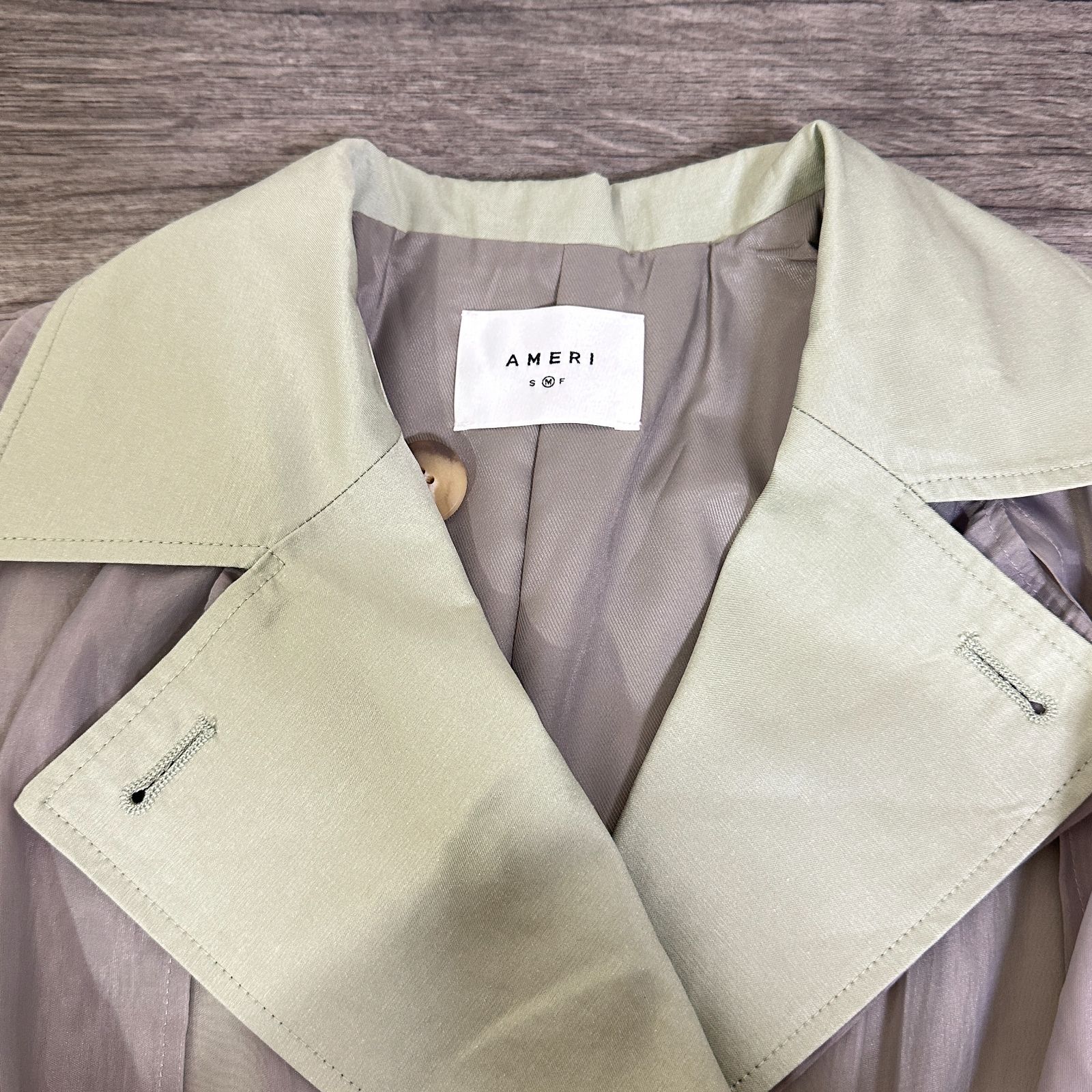 訳ありタグ付 AMERI 4WAY SHEER DOCKING TRENCH シアーコート×トレンチ
