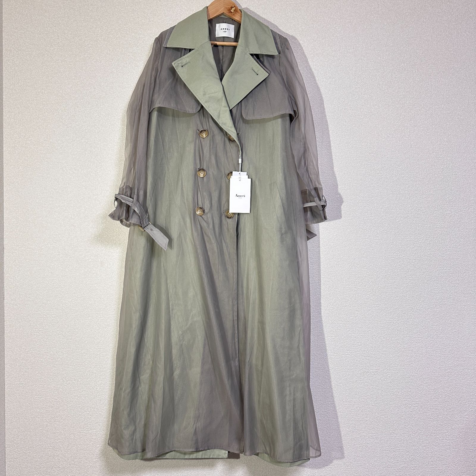 ジャケット・アウター Ameri vintage 4WAY SHEER DOCKING TRENCH 訳ありタグ付 AMERI 4WAY SHEER DOCKING TRENCH シアーコート×トレンチ