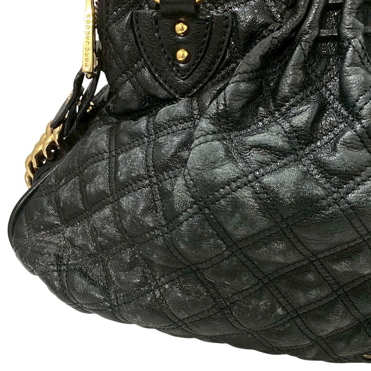 M【MARC JACOBS】セシリア スタムバッグ レザー ブラック/黒 