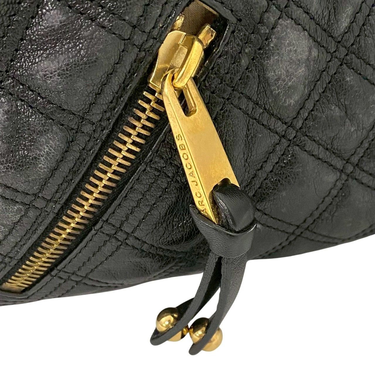 M【MARC JACOBS】セシリア スタムバッグ レザー ブラック/黒 