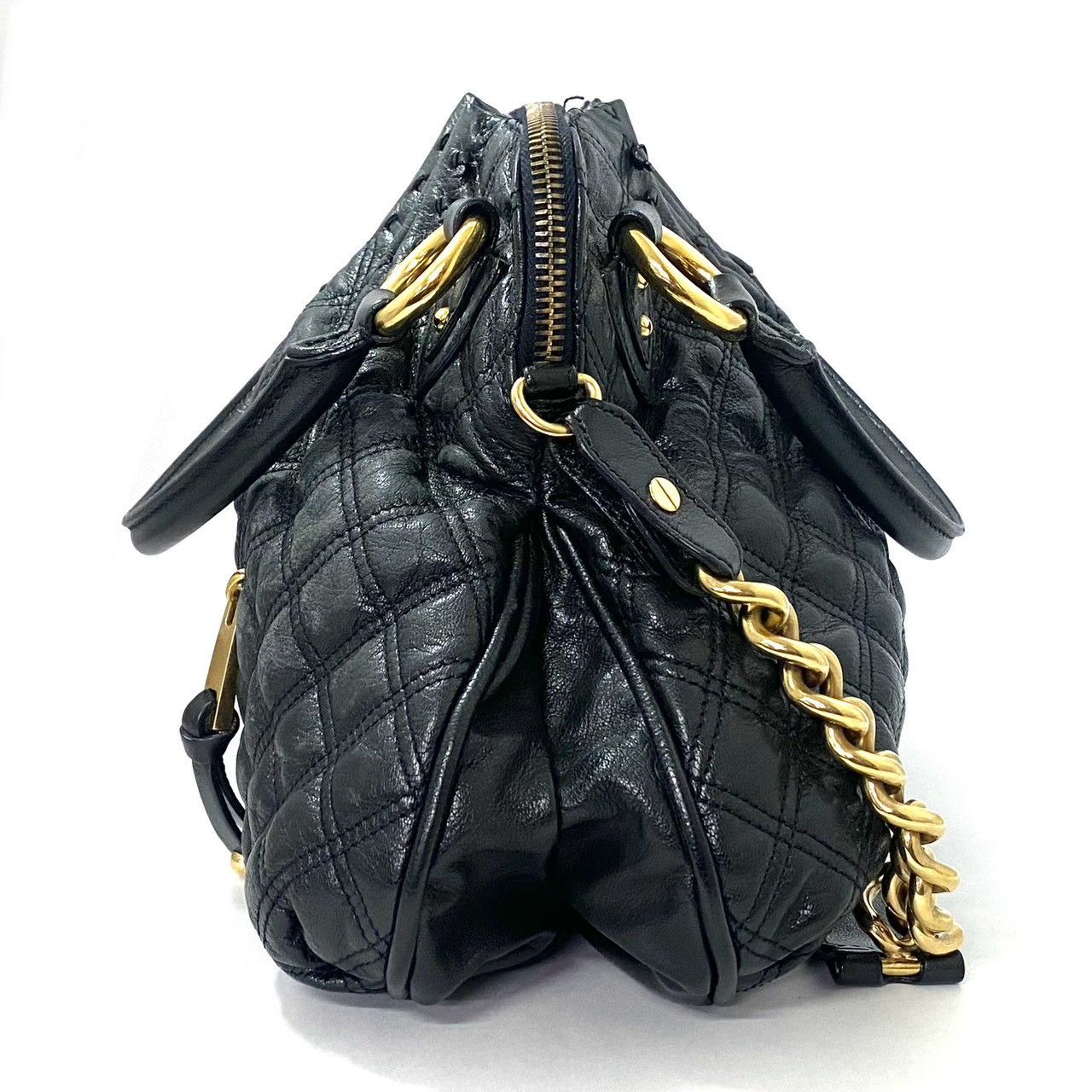 M【MARC JACOBS】セシリア スタムバッグ レザー ブラック/黒 