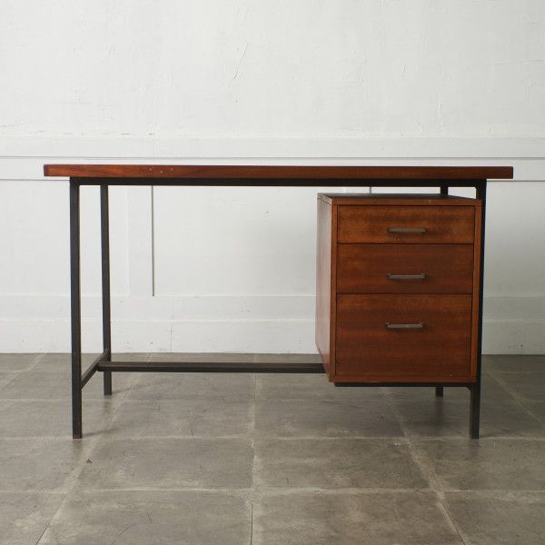 ジャパン ヴィンテージ 片袖 デスク 木製 書斎机 勉強机 パソコン