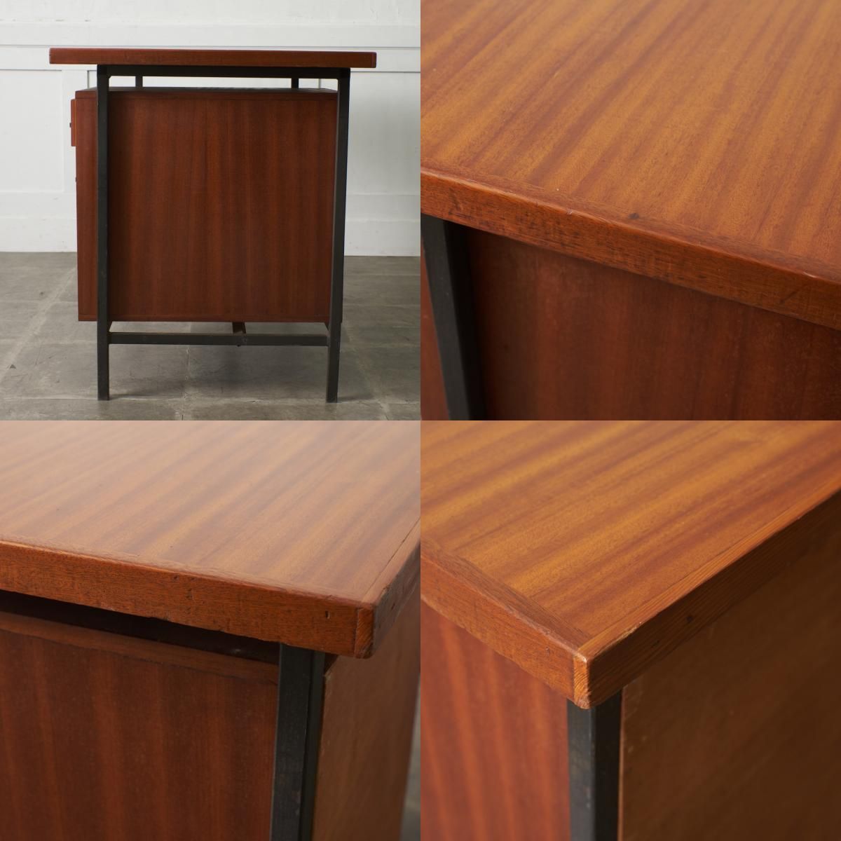 ジャパン ヴィンテージ 片袖 デスク 木製 書斎机 勉強机 パソコン