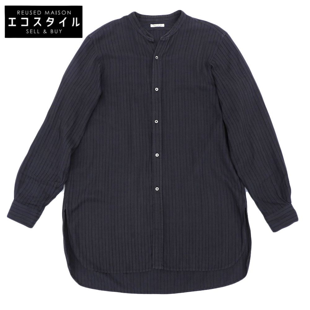 HEUGN Rob BLACK サイズ2 バンドカラーシャツ 【公式通販】 HEUGN Rob BLACK サイズ2 バンドカラーシャツ 【公式通販】