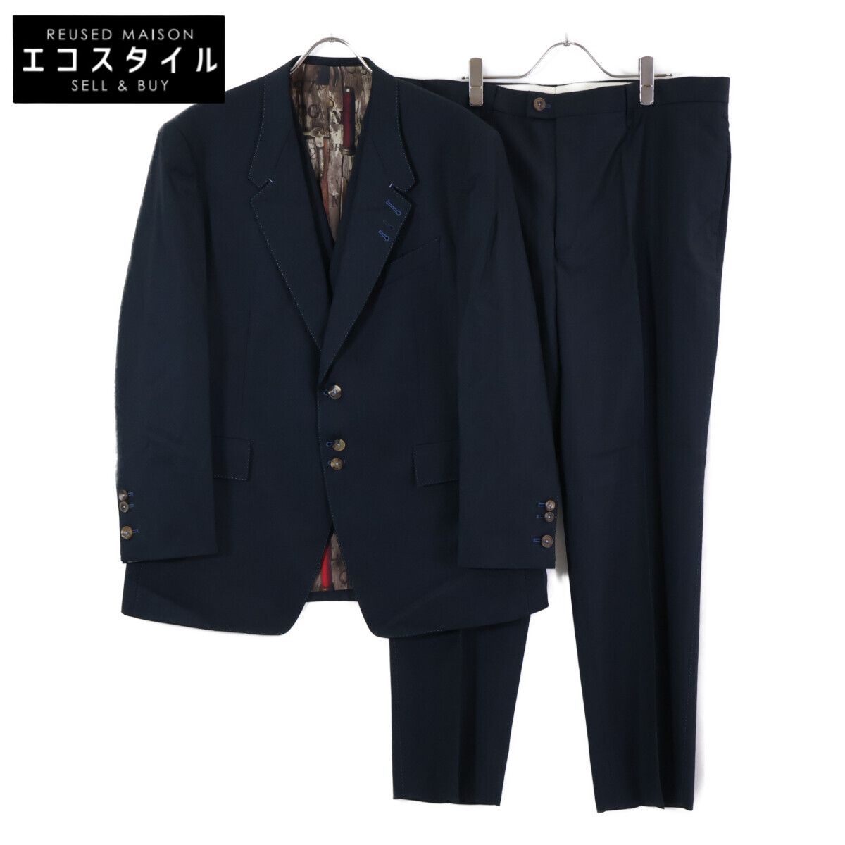 PaulSmith ポールスミス 【新品同様】ウール 裏地総柄 3Bシングル 3P ジャケット・ベストXL/ボトムス100