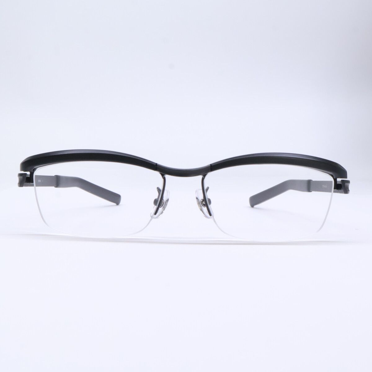 フォーナインズ M-24 眼鏡 ハーフリム 56□17 140 度入り 黒 999.9 フォーナインズ 【新品同様】M-24 9110 TITANIUM ハーフリム