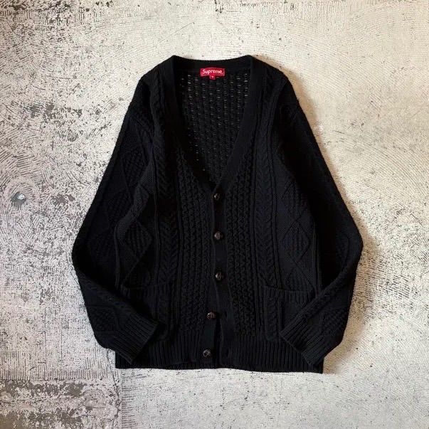 Supreme カーディガン ブラック Mサイズ SUPREME / シュプリーム 16FW ケーブルニットカーディガン サイズM