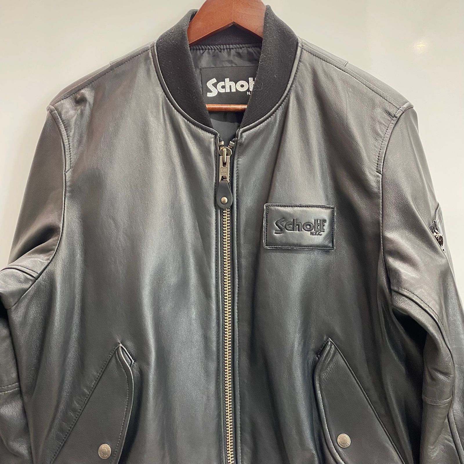 ショット SCHOTT × JOURNAL STANDARD 別注 ラムレザー MA-1 ジャケット
