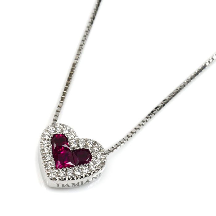 Damiani ダミアーニ K18WG ホワイトゴールド ネックレス ルビー Damiani ダミアーニ K18WG ホワイトゴールド ネックレス ルビー
