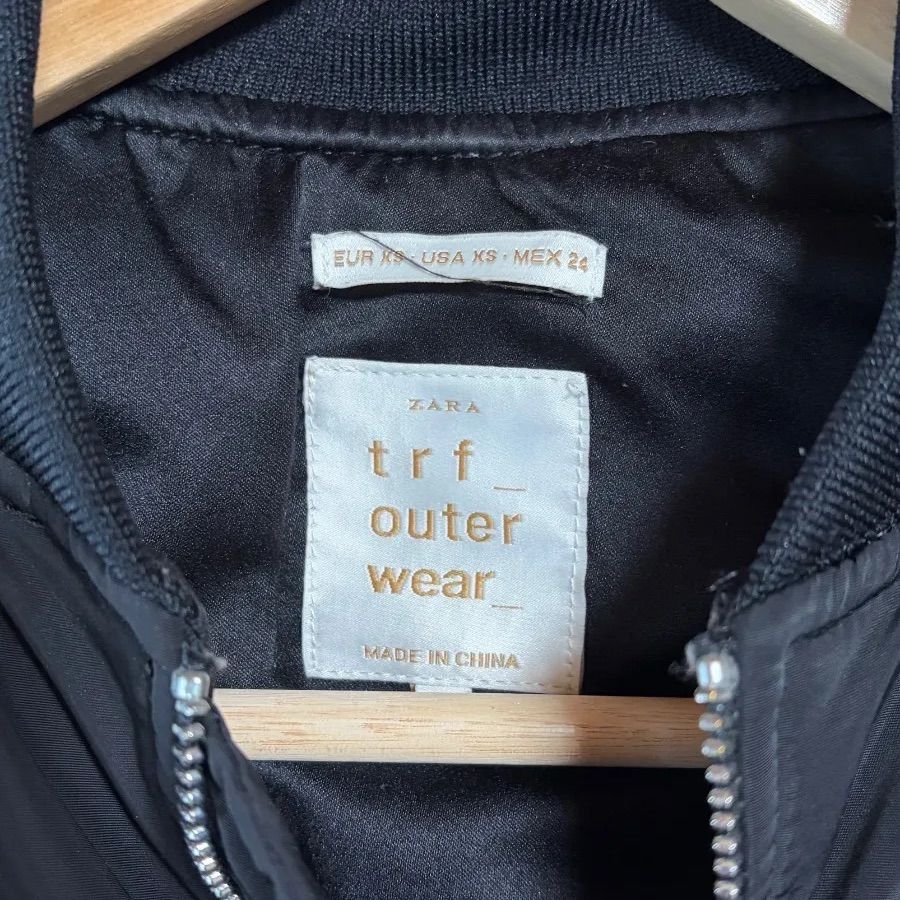 ZARA ザラ MA-1 ブルゾン ボンバージャケット 黒 XS ブラック trf