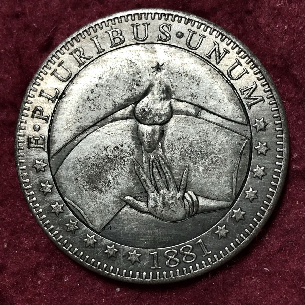 古銭、外国古銭 1881g 銀貨 アメリカ 1881年 ONE DOLLAR イーグル 一円銀貨 大型銀貨 貿易銀