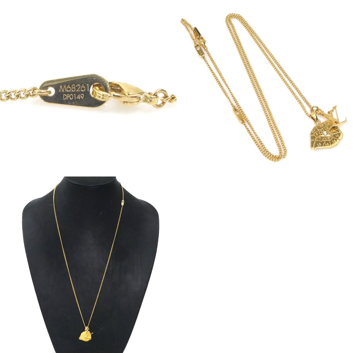 ルイ ヴィトン LOUIS VUITTON ネックレス コリエ マップ LVイニシャル