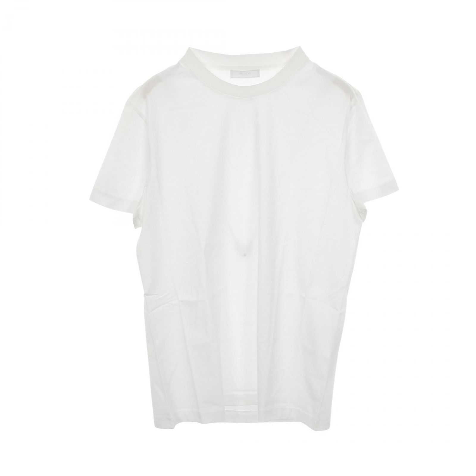 メンズ プラダ PRADA 半袖Tシャツ ホワイト コットン Tシャツ メンズ 
