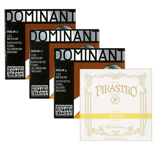Dominant / PIRASTRO Gold バイオリン弦 セット 4/4 【 E線 / ボールエンド スチール E3151 】131,132,133 バイオリン 弦 ドミナント