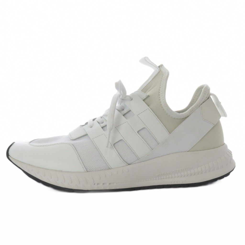 ダブルエイチ w+h ニット ストレッチ Vivram スニーカー ローカット 8 ホワイト WH-0121 /YO19 SH