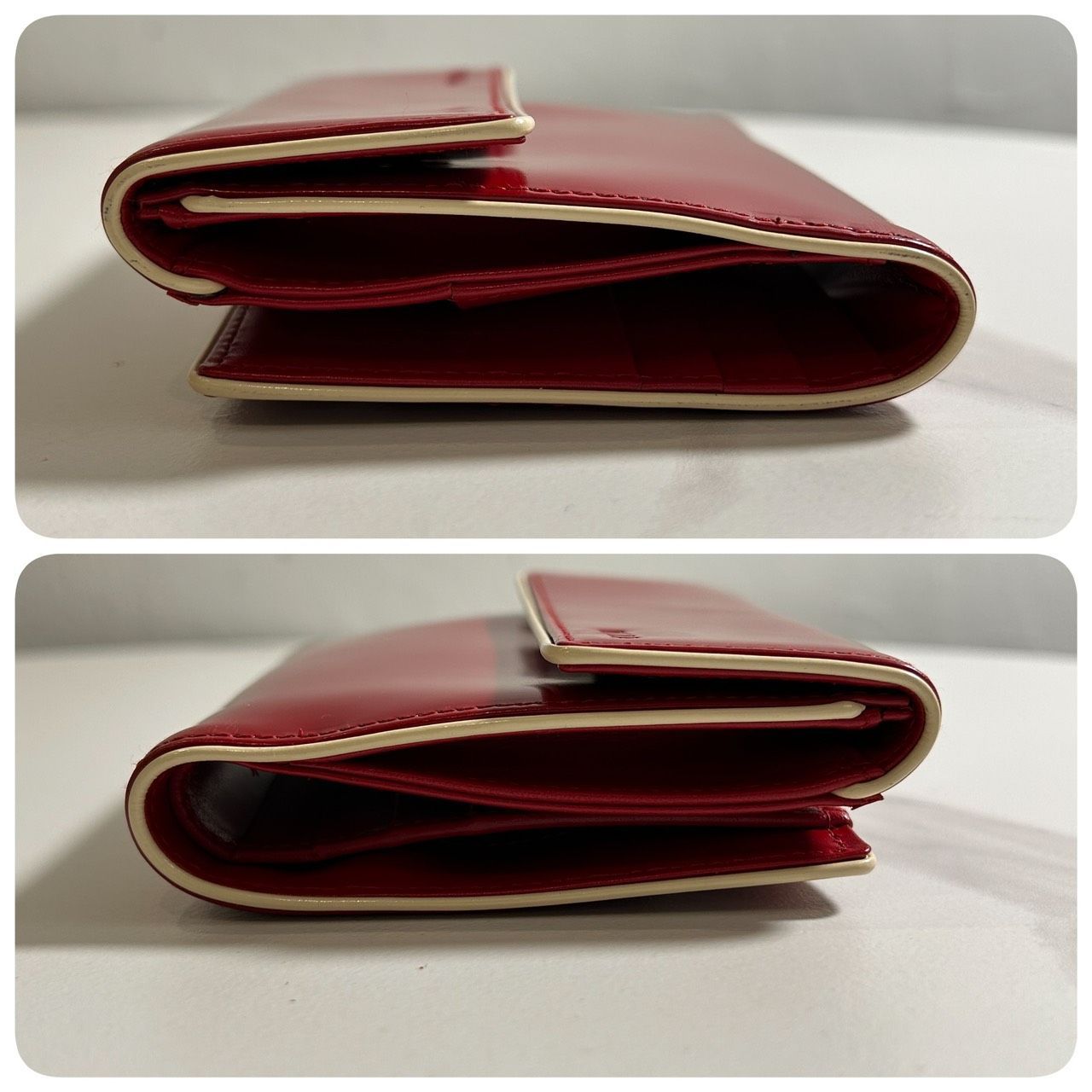 PRADA】極美品 プラダ レザー 折り財布 レッド 1M0523 - メルカリ