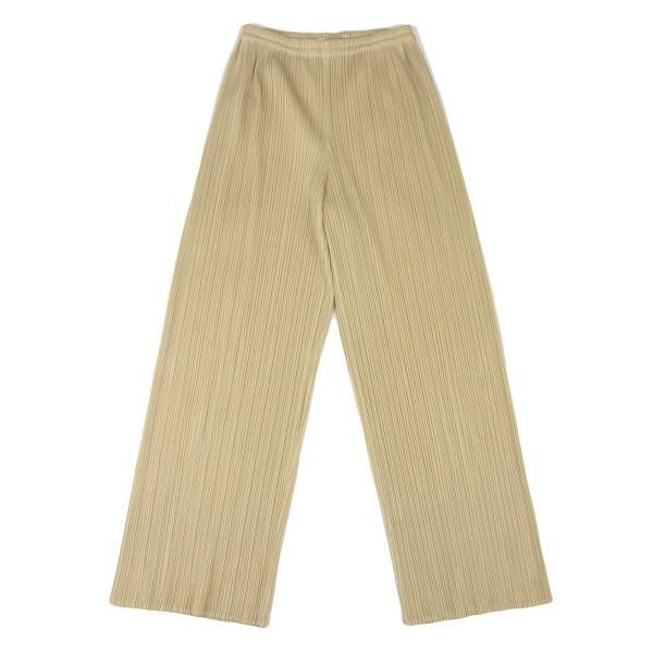 プリーツプリーズPLEATS PLEASE プリーツワイドパンツ ベージュ2