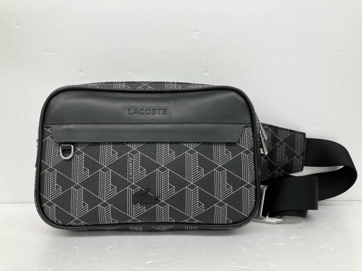 LACOSTE ラコステ ザ ブレンド モノグラムボディバッグ ブラック
