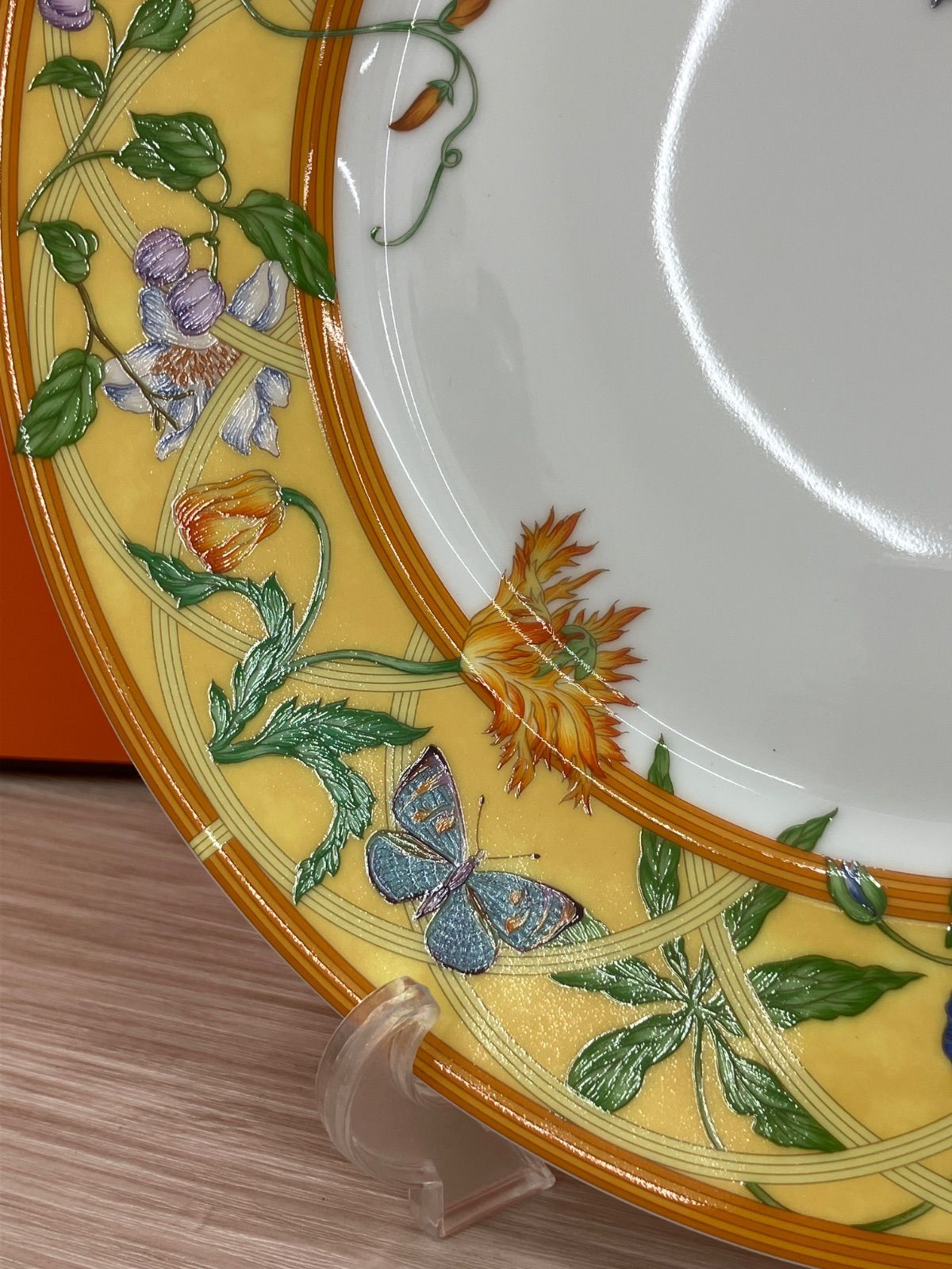 希少】未使用 HERMES エルメス シエスタ 大皿 プレート 蝶 花 27.5cm