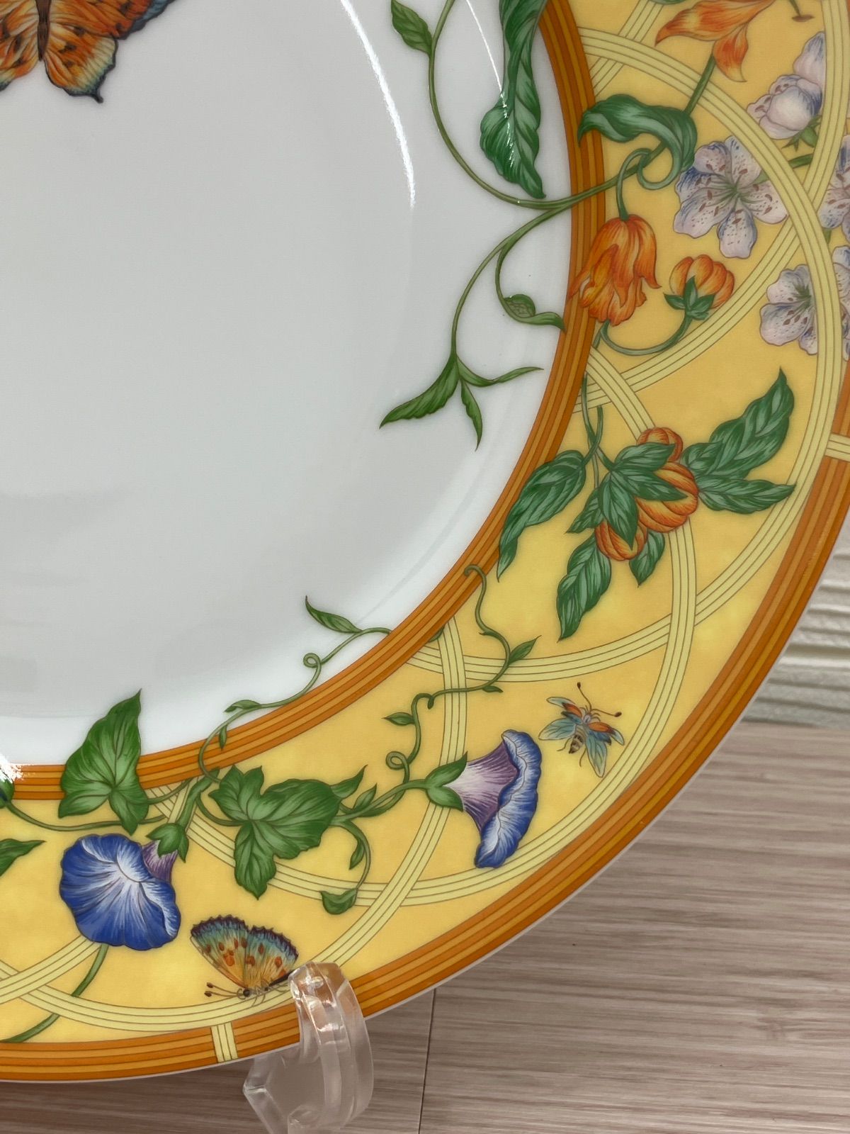 希少】未使用 HERMES エルメス シエスタ 大皿 プレート 蝶 花 27.5cm