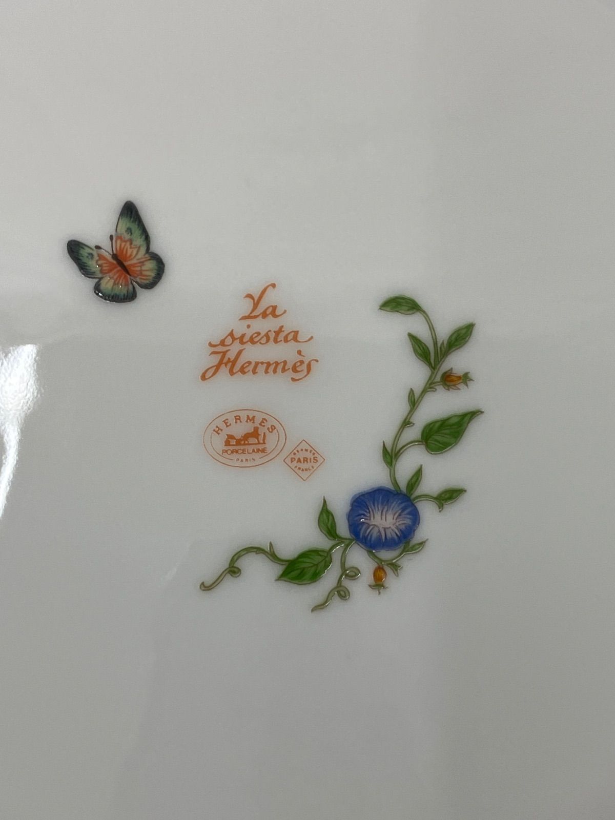 希少】未使用 HERMES エルメス シエスタ 大皿 プレート 蝶 花 27.5cm