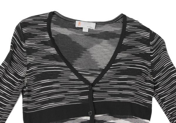 ミッソーニMISSONI レーヨンボーダーニットカーディガン 黒白38 - メルカリ
