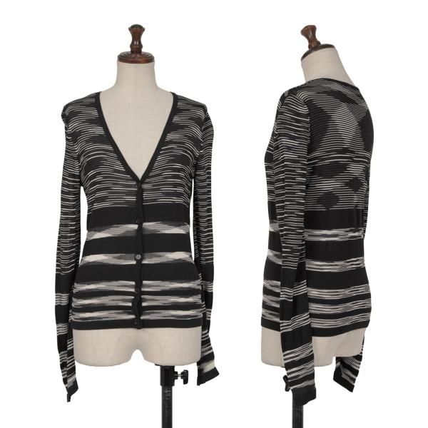 ミッソーニMISSONI レーヨンボーダーニットカーディガン 黒白38 - メルカリ