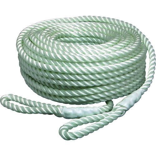 まつうら　電動ウインチ用ナイロンロープ（３打ち）　９ｍｍΦ×１００ｍ　両端アイ加工
