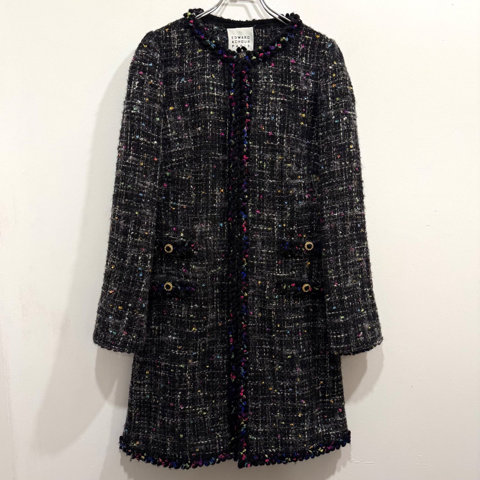 EDWARD ACHOUR PARIS エドワードアシュールパリ 金ボタン ツイード 