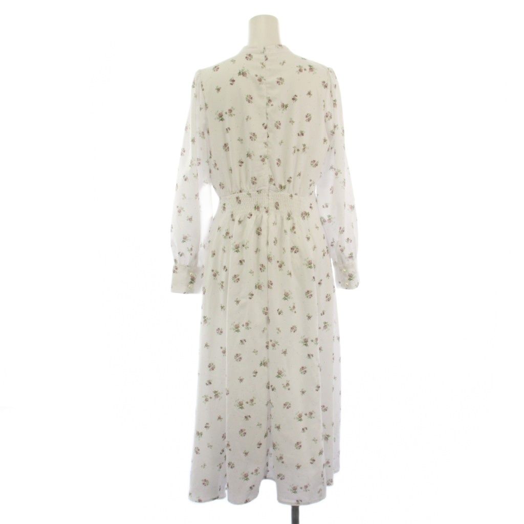 トッコ TOCCO りぼん&フリル付きパール釦フラワー×ドットプリント