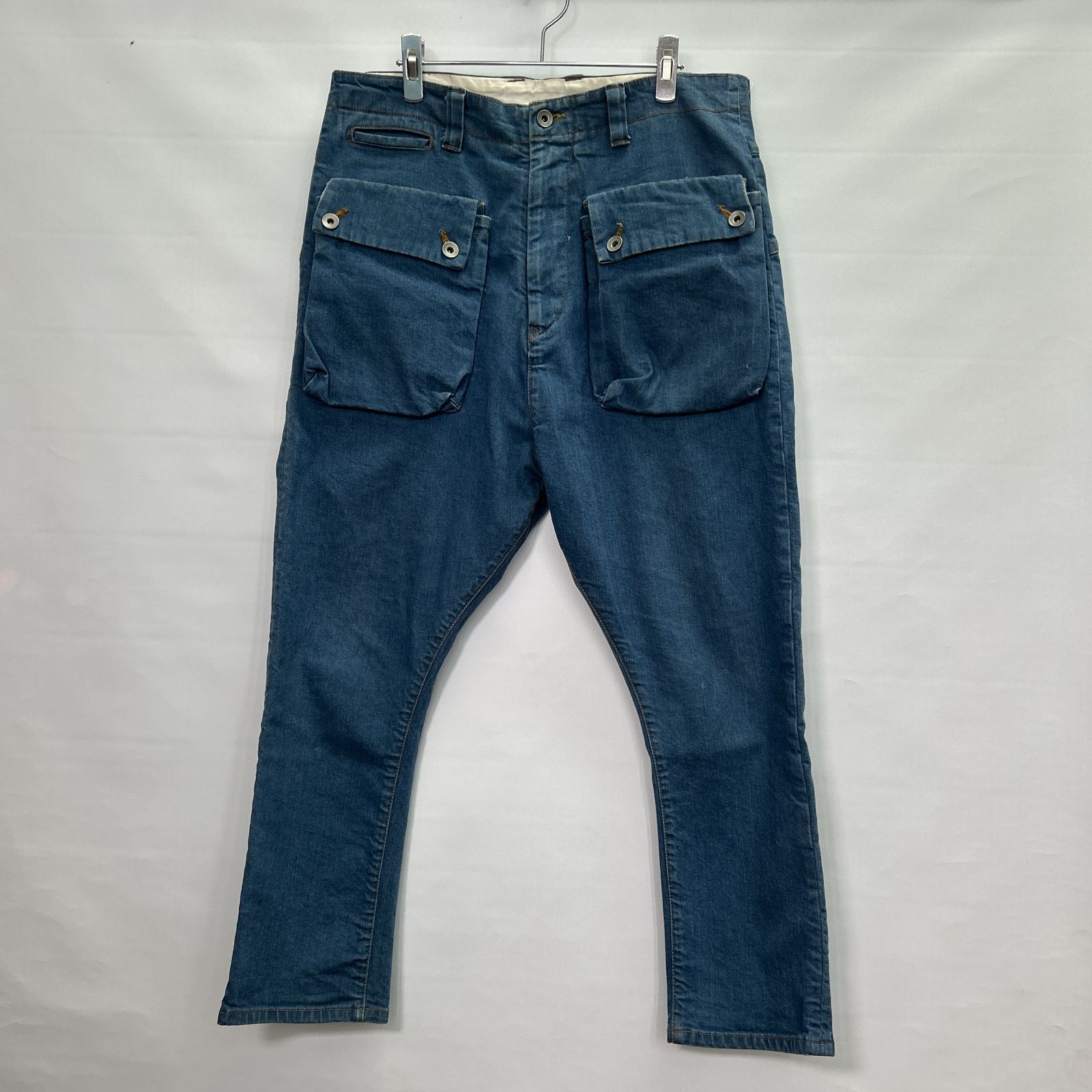 【お買い得，人気セール】 [浜館76-2208] NATAL DESIGN WEAR ネイタルデザイン Ｇ55 フラップ サルエル デニムパンツ サイズ：W32 [中古品] サルエルパンツ
