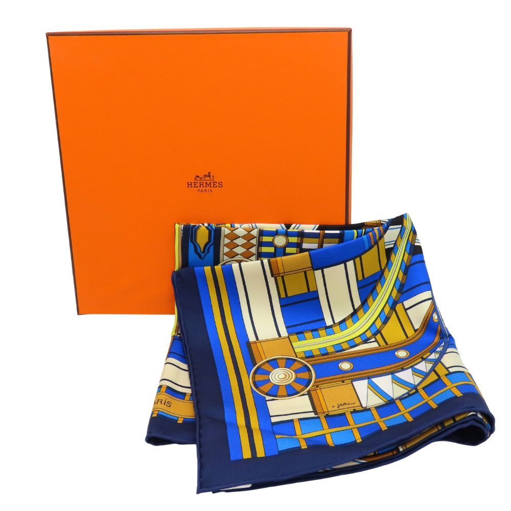 HERMES エルメス カレ90 ヴォルト・エ・ピルエット カラー:マリン 