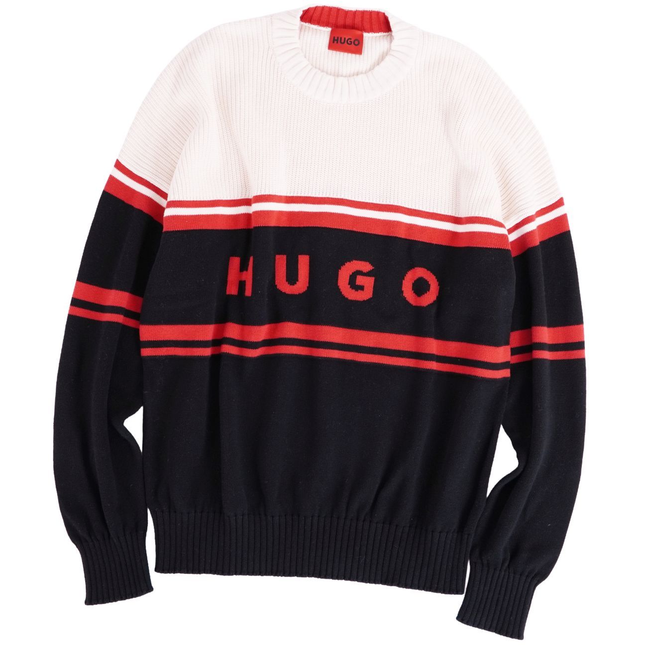 極美品 ヒューゴボス HUGO BOSS ニット セーター ロングスリーブ ロゴ 