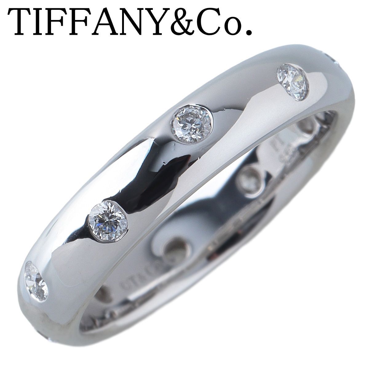 ティファニー ドッツ ダイヤ リング 約9号 PT950 10ポイントダイヤ