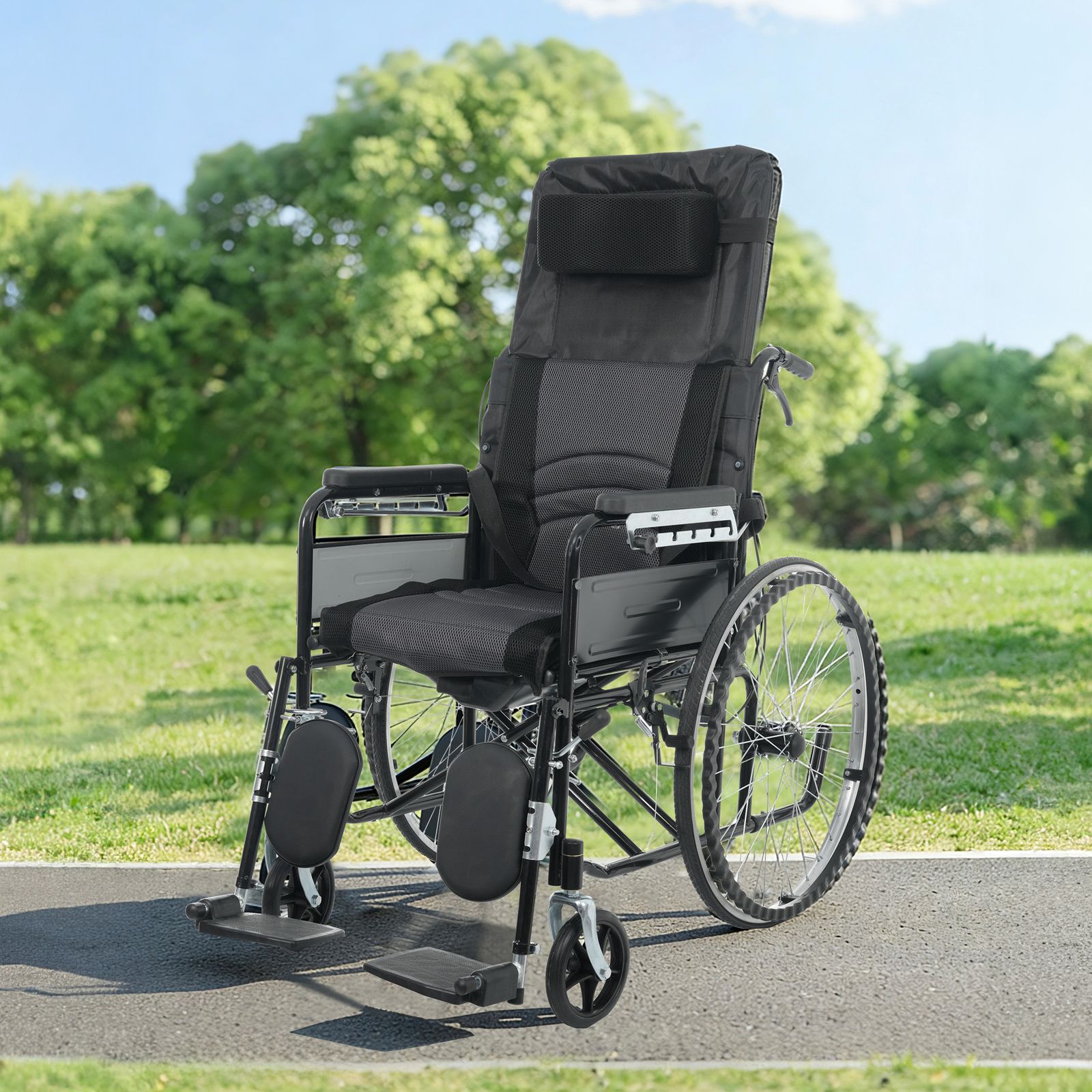 新入荷」全新品 車椅子 介護車椅子便器付き 四輪 自立可能 洗える 転倒 
