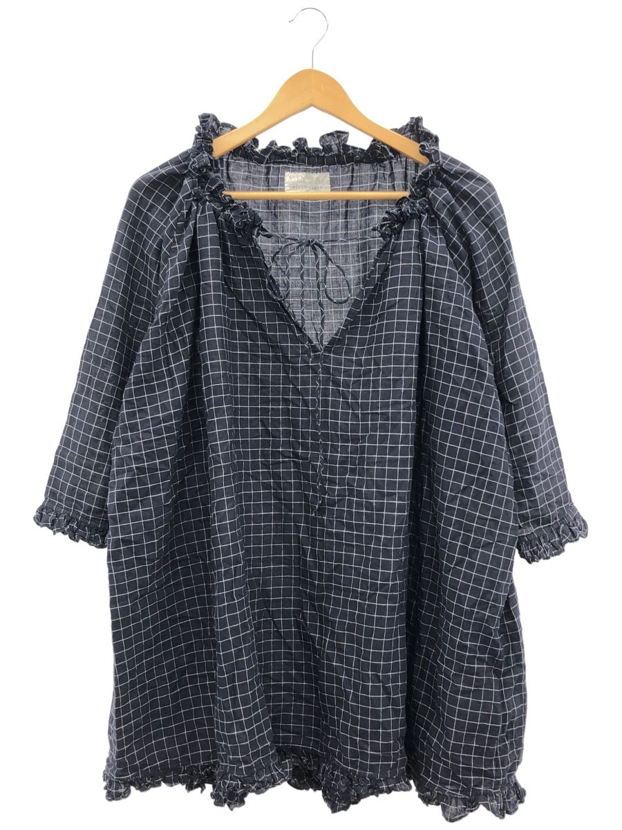 Khadi and Co Bess Nielsen (カディアンドコー) VENCE フリルブラウス ネイビー FREE Khadi and Co Bess Nielsen (カディアンドコー) VENCE フリルブラウス