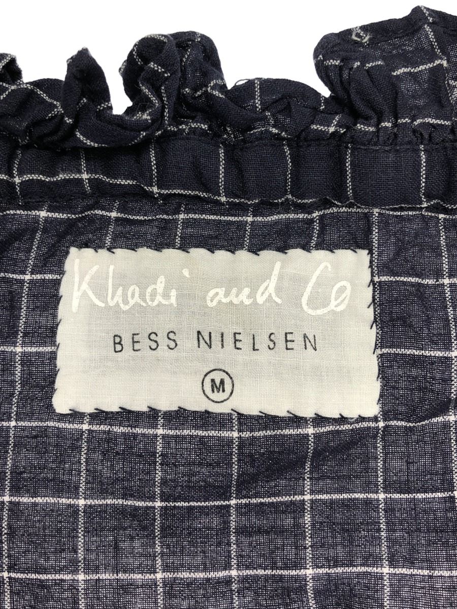 Khadi and Co Bess Nielsen (カディアンドコー) VENCE フリルブラウス ネイビー FREE Khadi and Co Bess Nielsen (カディアンドコー) VENCE フリルブラウス