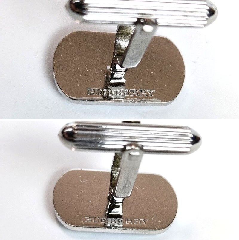 良品 BURBERRY バーバリー ネクタイピン カフスセット シルバー