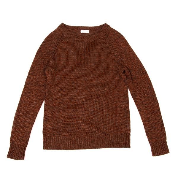ドリスヴァンノッテンDRIES VAN NOTEN リネンラグランスリーブニットセーター オレンジ茶S位