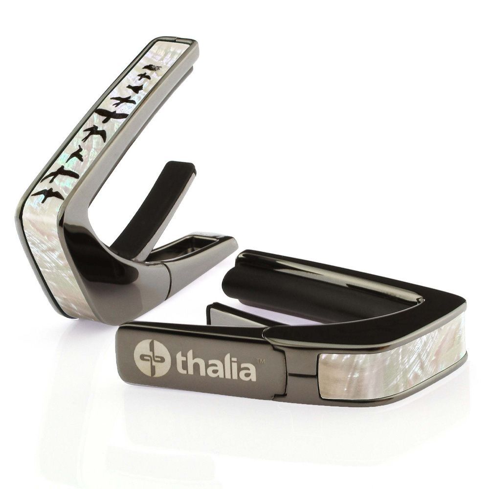 Thalia Capos ギター用カポタスト Black Chrome Finish Birds on Pearl TH-CB201-08 アメリカ製【並行輸入】