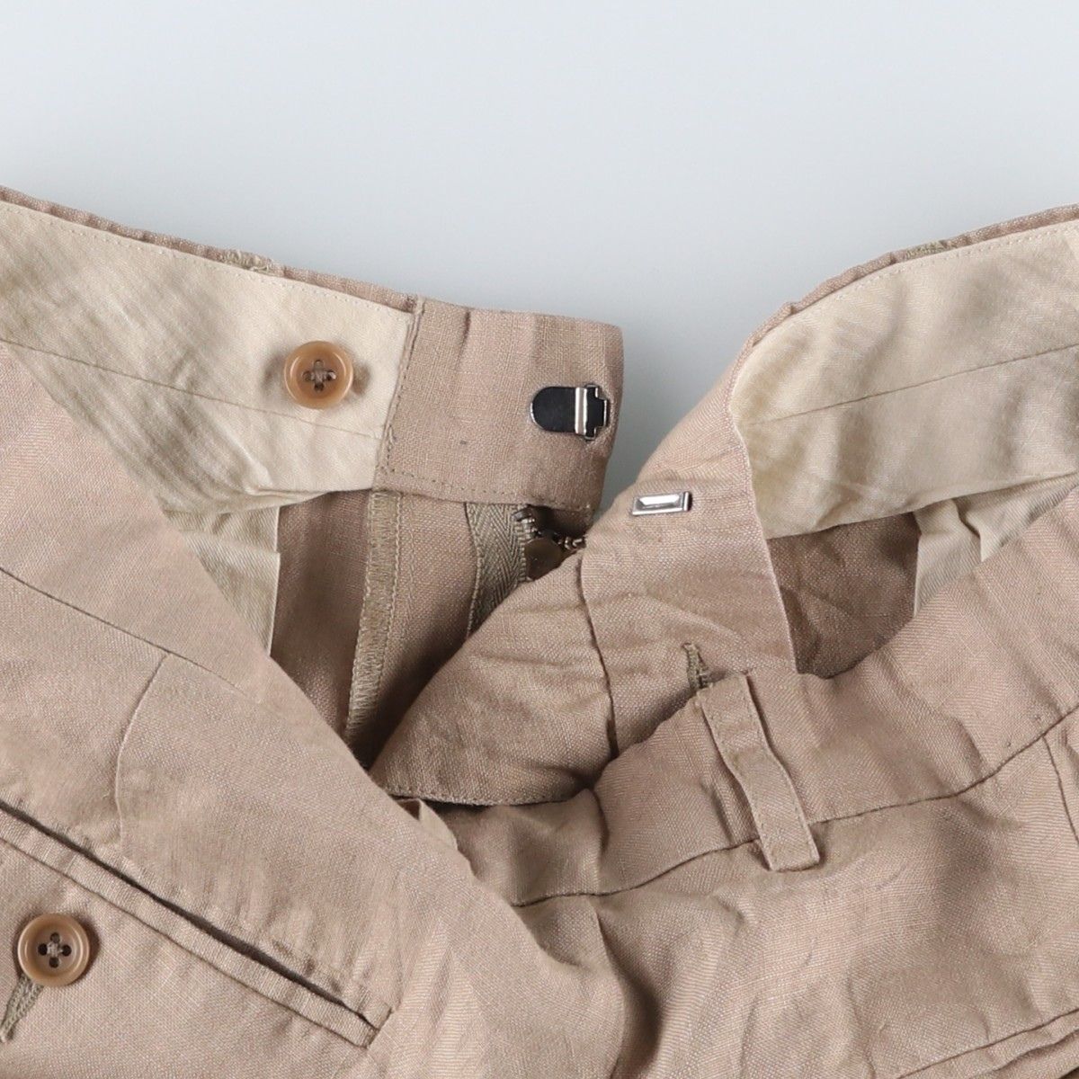 (古着)90〜00s banana republic ワイドリネンスラックス 古着 バナナリパブリック BANANA REPUBLIC リネンパンツ スラックス