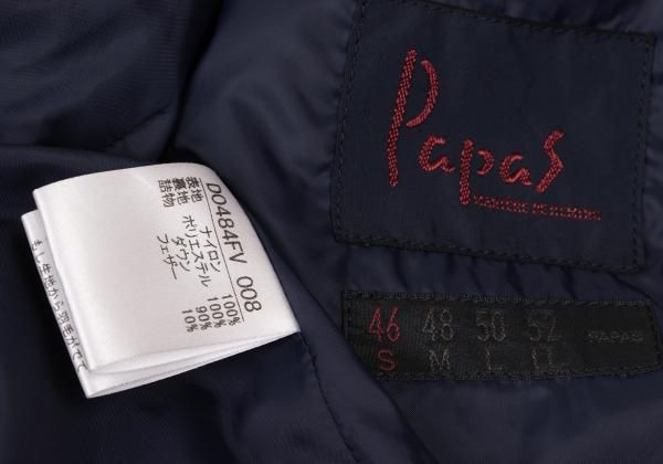 PAPAS キルティングダウンベスト ブラック　Lサイズ パパスPapas ナイロンキルティングダウンベスト 黒紺S - メルカリ