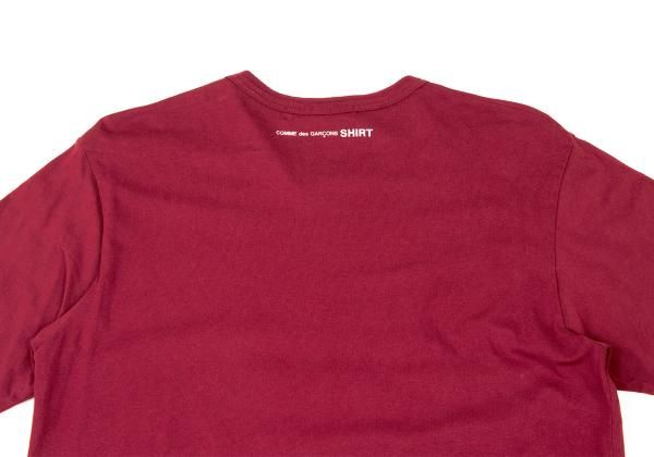 コムデギャルソンシャツCOMME des GARCONS SHIRT コットンロゴ半袖Tシャツ ボルドーL