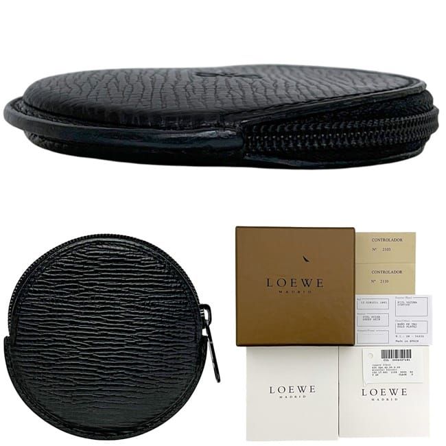 ロエベ コインケース ブラック アナグラム 美品 小銭入れ レザー 中古